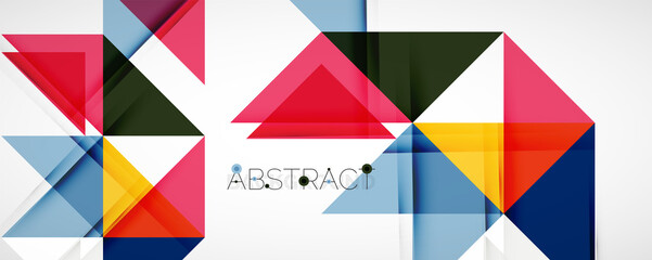 Geometric abstract background. Techno color triangle shapes. Vector illustration for covers, banners, flyers and posters and other designs