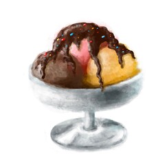 sweet ice-cream, tasty dessert clipart, food illustration