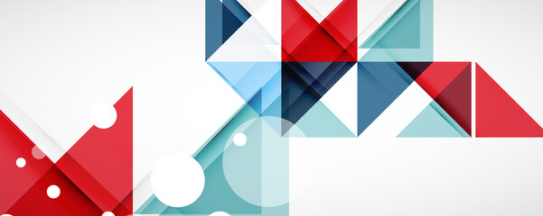 Geometric abstract background. Techno color triangle shapes. Vector illustration for covers, banners, flyers and posters and other designs
