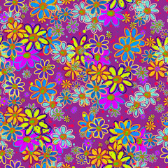 Fototapeta na wymiar Seamless repeating floral pattern