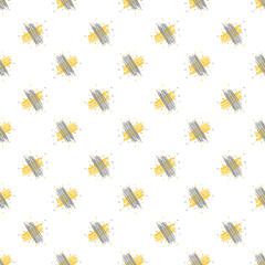 Seamless pattern with abstract yellow scribbles. Vector illustration.