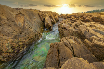 A beautiful landscape of bizarre rock formations on the Pacific coast at Point Lobos State Reserve in Carmel, California.