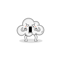 Cute Cloud Cartoon Character Shocked