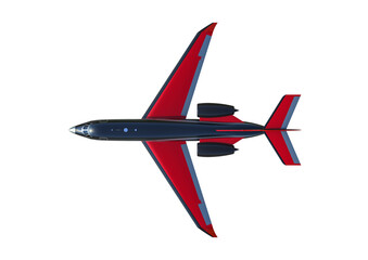 3D render image representing a private jet 