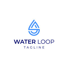 water loop logo vector modern simple design concepts