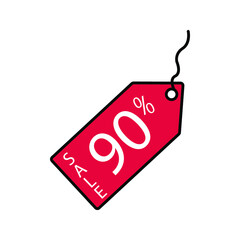 discount label doodle icon on white background color editable
