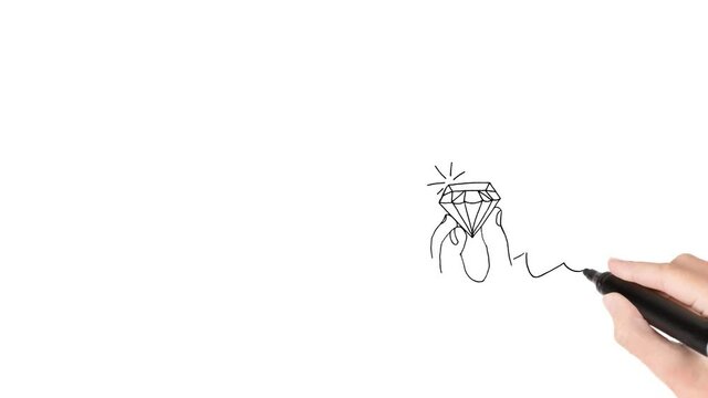 Jeweler  computer drawing whiteboard animation of job position