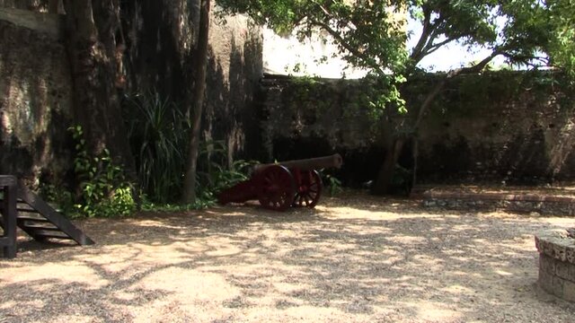 Colonial cannon in Cartagena, Colombia