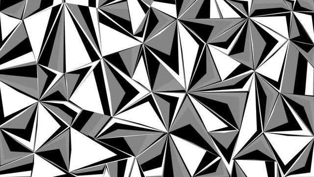 Abstract geometric looping background pattern animation, black and white dazzle