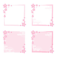和風　桜のフレームセット（正方形）