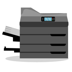 Vector illustration of a photocopier ready to use