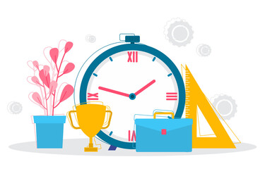 Time Management Business Strategy Working Fast Illustration