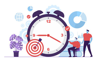 Businessman Talking Time Management Business Strategy Illustration