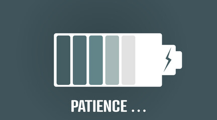 Obraz premium Patience. Infographics of how the patience ends. Patience is running out. Flat vector illustration.