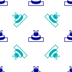 Blue Fountain icon isolated seamless pattern on white background. Vector.