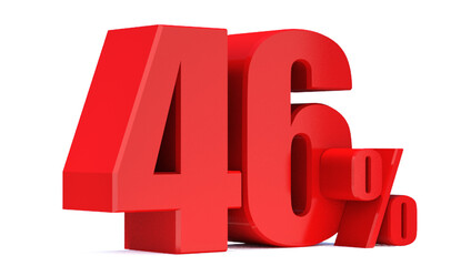 46 Percent off 3d Sign on White Background, Special Offer 46% Discount Tag, Sale Up to 46 Percent Off,big offer, Sale, Special Offer Label, Sticker, Tag, Banner, Advertising