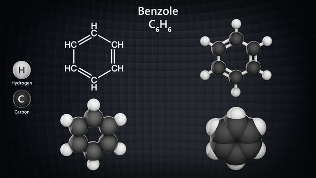 Modèle 3D De Benzene (C6H6) Structure De La Molécule TurboSquid 822848 ...