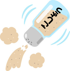 瓶から振りかけられる大量のコショウ