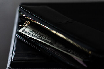 Money dollar savings in the wallet purse