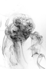 Fototapeta premium Smoke toxic movement on a white background.