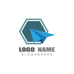 Paper plane logo vector illustration template