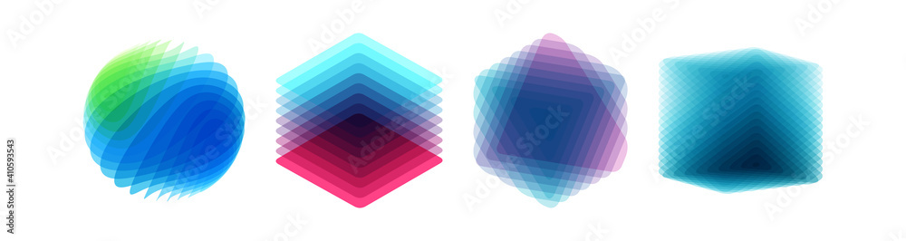 Canvas Prints set of various overlapping elements. abstract geometric design. vector illustration for banners, pla