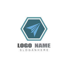 Paper plane logo vector illustration template