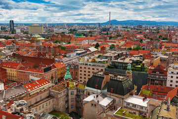 Fototapeta premium bird's-eye view of Zagreb, Croatia.