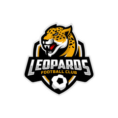 Leopards mascot for a football team logo. Vector Illustration.
