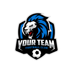 Fototapeta premium Lion mascot for a football team logo. Vector illustration.
