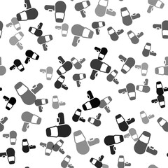 Black Hair dryer icon isolated seamless pattern on white background. Hairdryer sign. Hair drying symbol. Blowing hot air. Vector.
