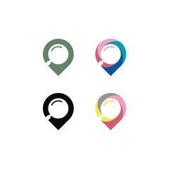 Spot pinpoint with magnifer magnifying glass icon vector illustration