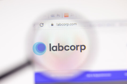 Los Angeles, USA - 1 February 2021: Labcorp website page. Labcorp.com logo on display screen, Illustrative Editorial.