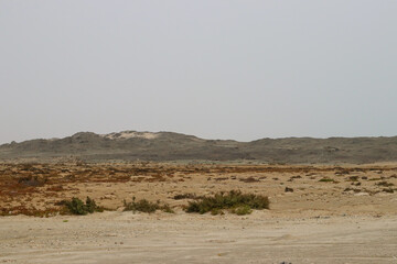 Beach in Oman, Masirah Island volcanic landscape