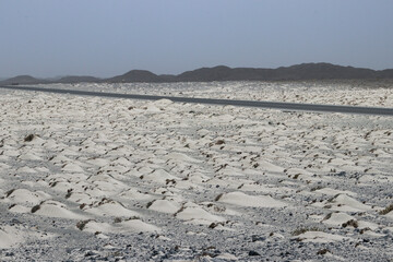 desert road at the beach