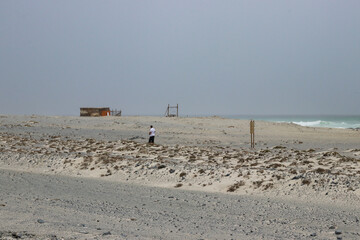 Beach in Oman, Masirah Island volcanic landscape