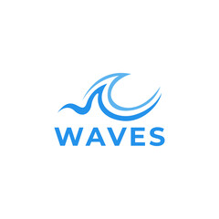  Tide blue sea ocean waves logo