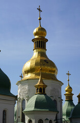 Fototapeta na wymiar Christian Cathedral in the center of Kiev, St. Sophia of Kiev, the Main Cathedral of Kievan Rus,