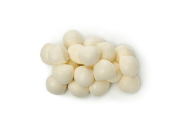 Delicious mozzarella cheese isolated on white background