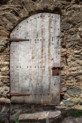 old wooden door in a village