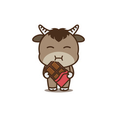 cute buffalo cartoon character