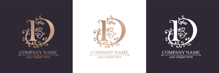 Premium Vector D logo. Monnogram, lettering. Personal logo or sign for branding an elite company. Vector design.