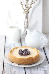 blueberry pie on a plate