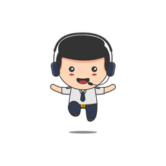 cute pilot cartoon character