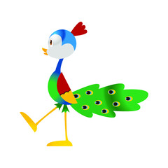 cute peacock, vector cartoon design illustration, perfect for t-shirts, pillows, card sheets, invitations, books, posters etc.