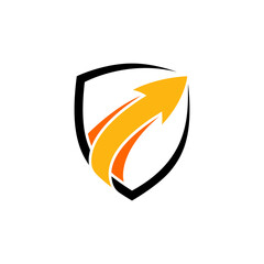 shield fast arrow logo template ready for use, shielding icon , security and protector symbol