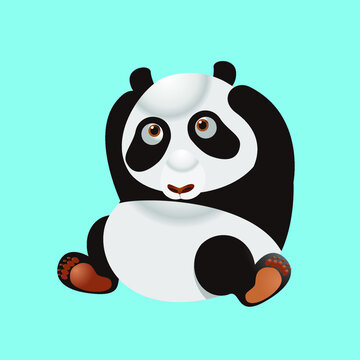 sitting panda in cute cartoon style, vector cartoon design illustration, perfect for t-shirt designs, pillows, card sheets, invitations, books, posters etc.
