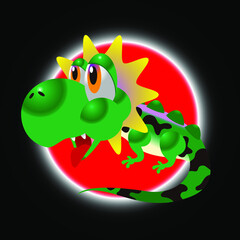 Bearded dragon (Pogona sp.) Cute cartoon style. suitable for design and print on all media, vector cartoon design