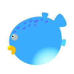 Blue fish cartoon vector