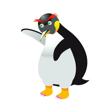 penguin cartoon with sign
